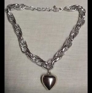 Silver Heart Pendant Necklace